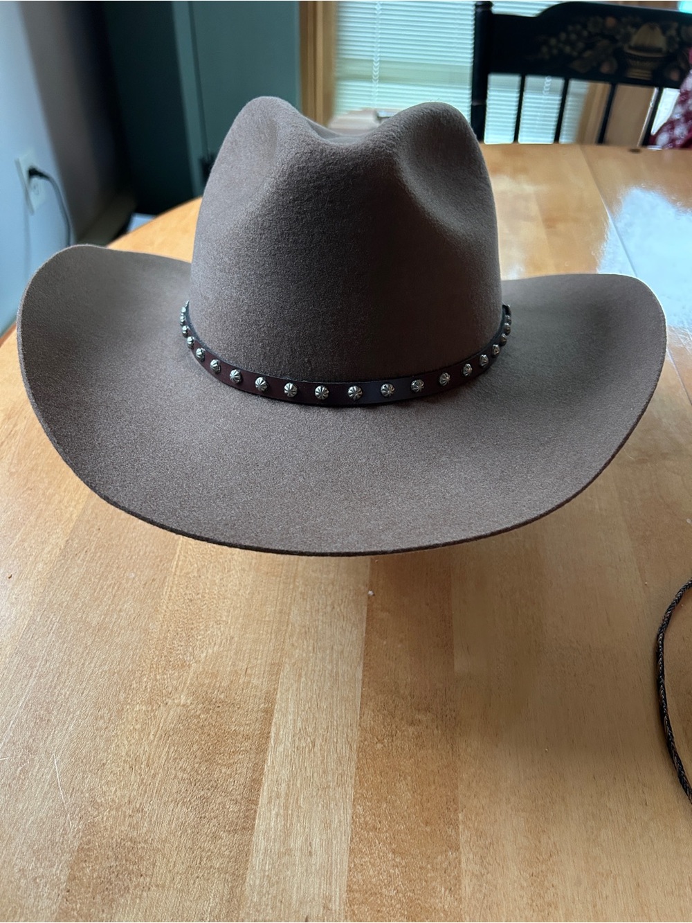 Brown Western Felt Custom Made Cowboy Hat with Studded Band